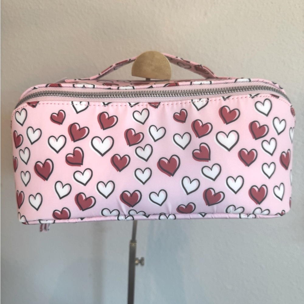 Stella and Max Pink Heart Patterned Cosmetic Bag